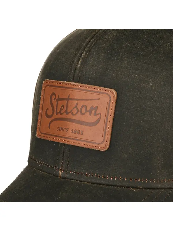 Stetson Leather Patch Baseball Cap - Brown Image 5