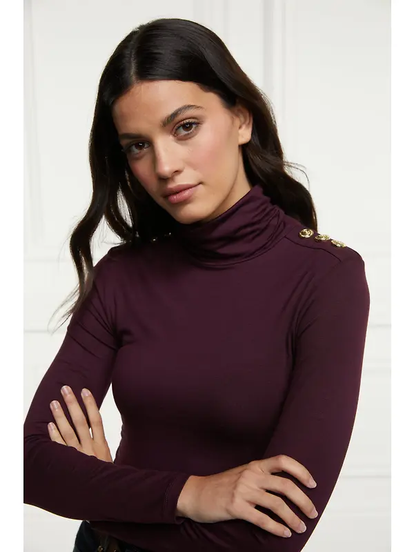 Holland Cooper Women's Essential Roll Neck - Burgundy Image 8