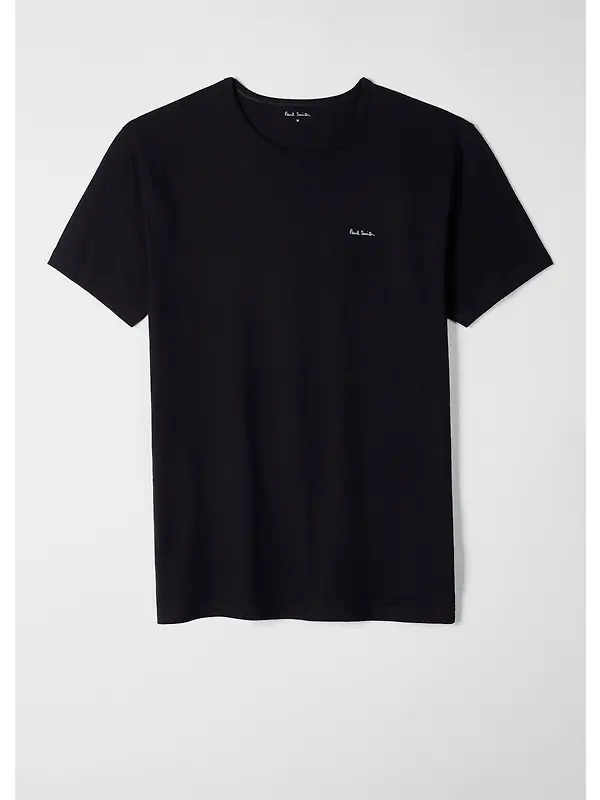 Paul Smith Men's Organic Cotton Logo 3 Pack Lounge T-Shirts - White/Sky Blue/Black Image 2