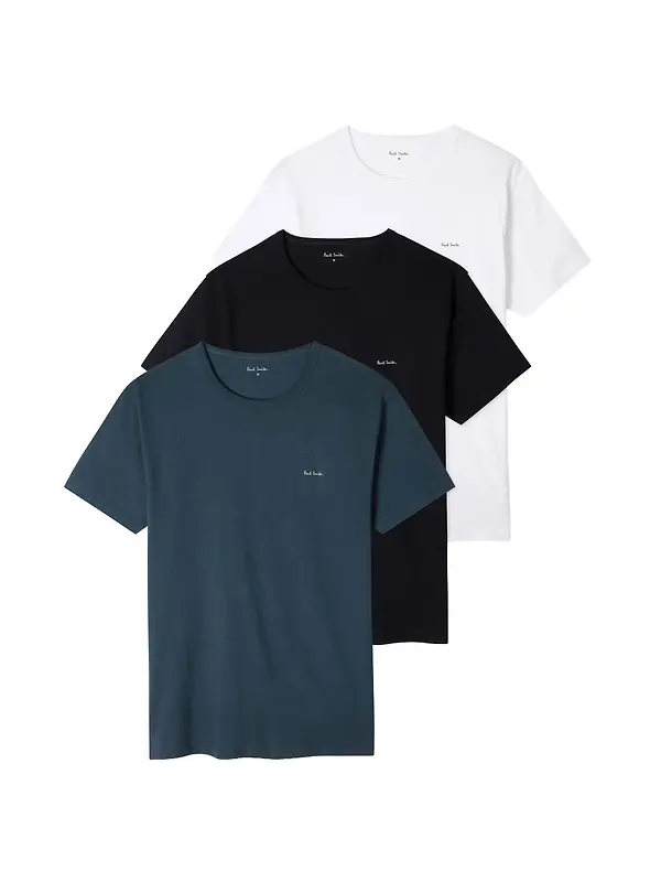 Paul Smith Men's Organic Cotton Logo 3 Pack Lounge T-Shirts - Mixed Image 1