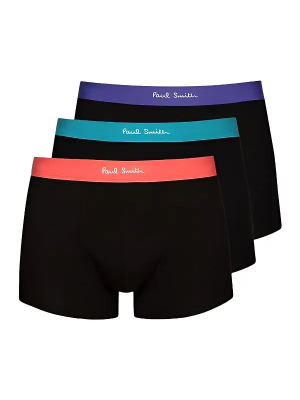 Product image of Paul Smith Men's Contrast-Waist Boxer Briefs / Trunks 3 Pack - Black
