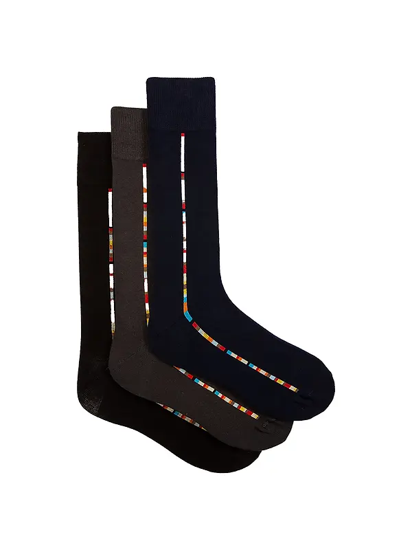 Paul Smith Men's Central Signature Stripe 3 Pack Socks - Multicolour Image 1