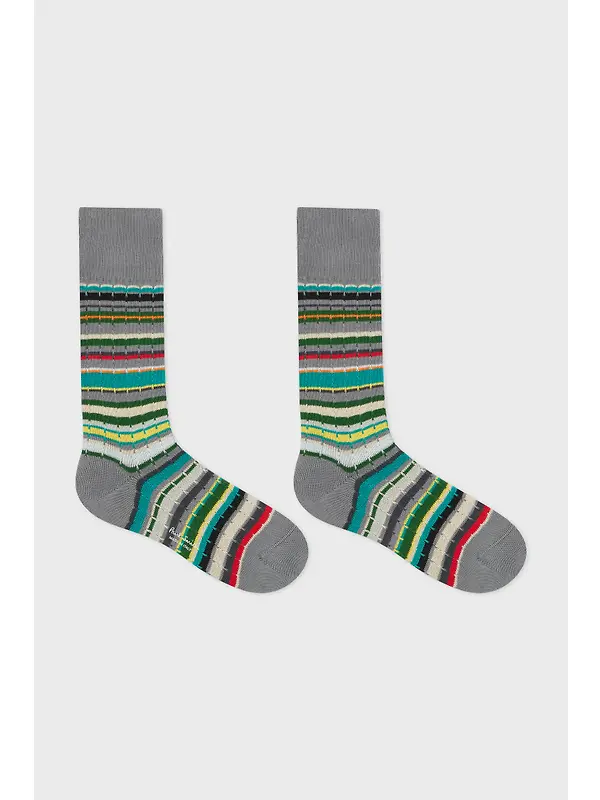 Paul Smith Men's 3 Pack Cable Signature Socks - Multicolour Image 4
