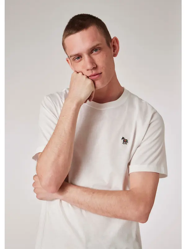 PS By Paul Smith Men's Cotton Zebra Logo T-Shirt - White Image 4