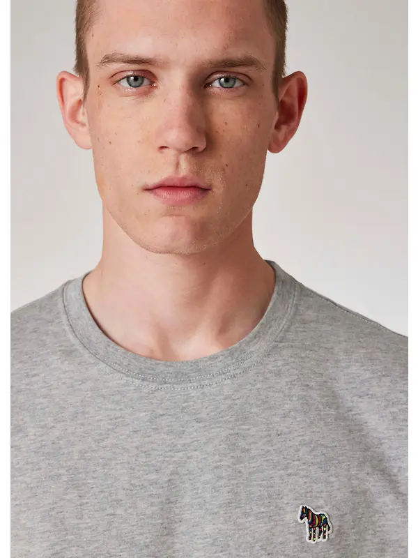 PS By Paul Smith Men's Cotton Zebra Logo T-Shirt - Grey Melange Image 3