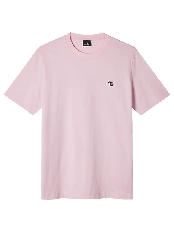 PS By Paul Smith Men's Organic Cotton Zebra Logo T-Shirt - Pink Image 1
