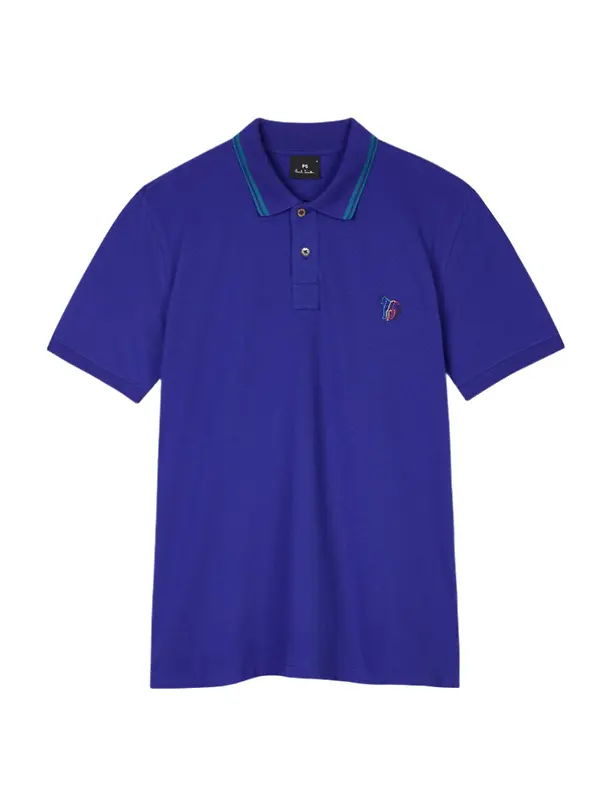 Product image of Paul Smith Men's Regular Fit Stretch-Cotton 'Broad Stripe Zebra' Polo Shirt - Blue