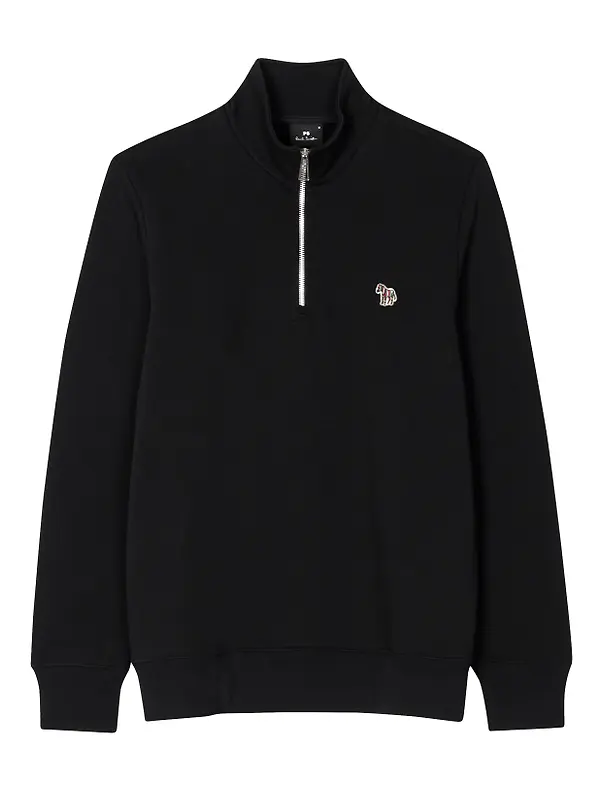 Paul Smith Men's Regular Fit Zebra Half-Zip Sweatshirt - Black Image 1