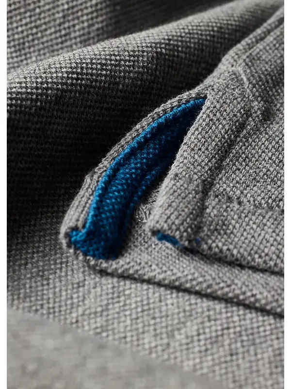 PS By Paul Smith Men's Cotton-Piqué Zebra Logo Polo Shirt - Grey Melange Image 6