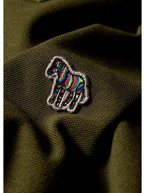 PS By Paul Smith Men's Organic Cotton Zebra Polo Shirt - Khaki Green Image 7