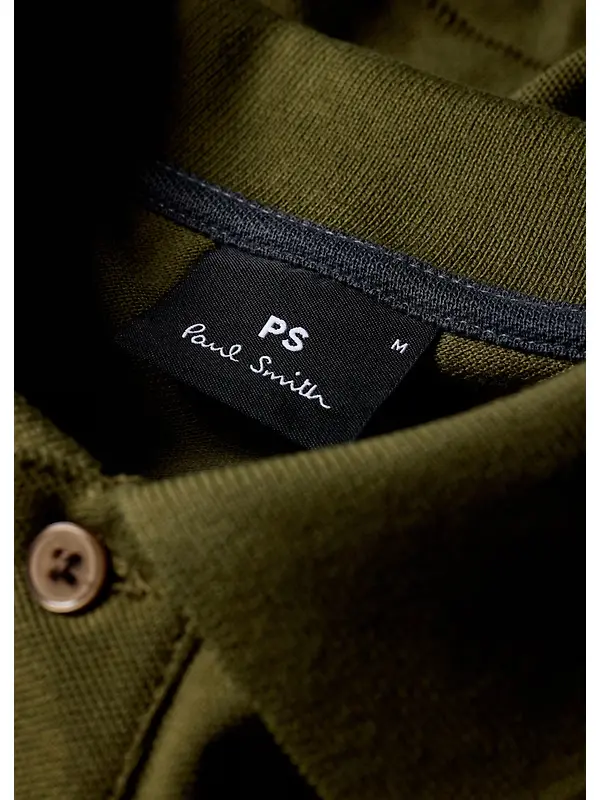 PS By Paul Smith Men's Organic Cotton Zebra Polo Shirt - Khaki Green Image 8
