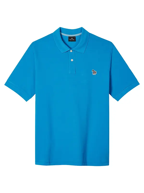 PS By Paul Smith Men's Organic Cotton Zebra Polo Shirt - Blue Image 1