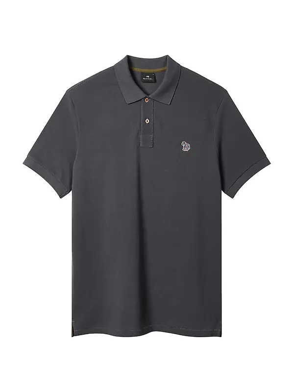 PS By Paul Smith Men's Organic Cotton Zebra Polo Shirt - Charcoal Image 1