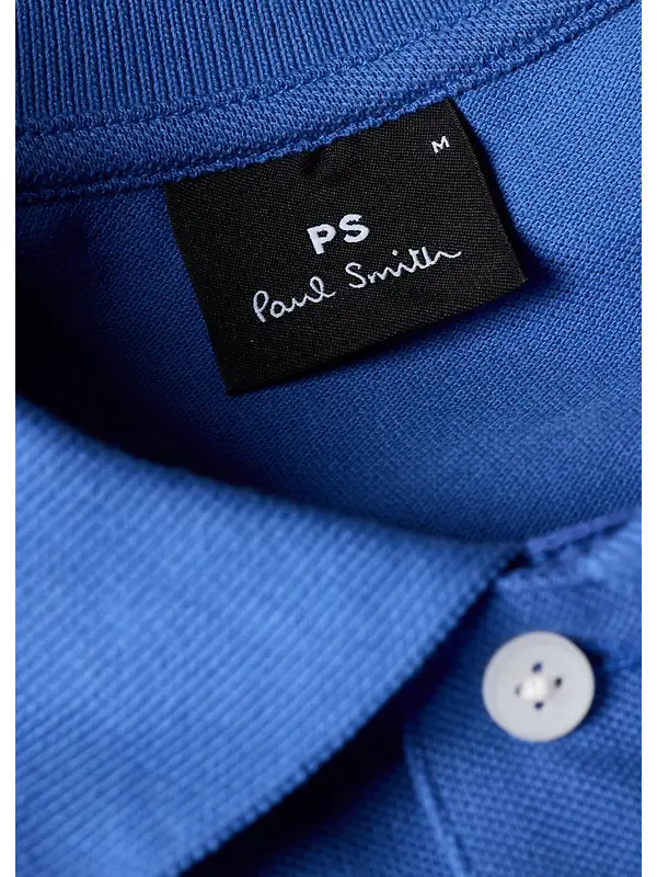 Paul Smith Men's Organic Cotton Zebra Polo Shirt - Mid Blue Image 5