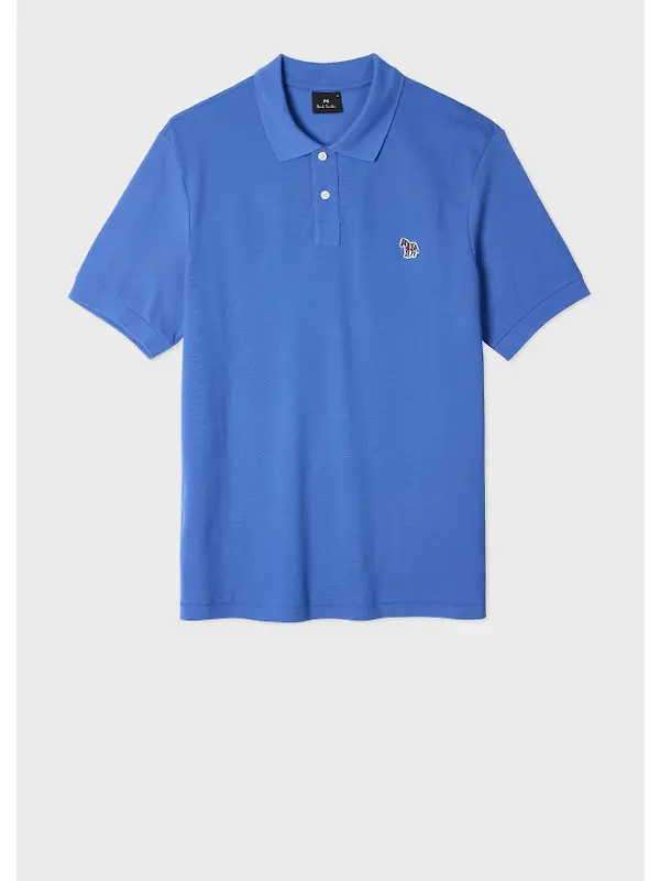 Paul Smith Men's Organic Cotton Zebra Polo Shirt - Mid Blue Image 8