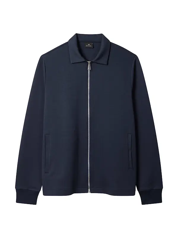 PS By Paul Smith Men's Double-Face Jersey Zip-Front Sweatshirt - Navy Image 1