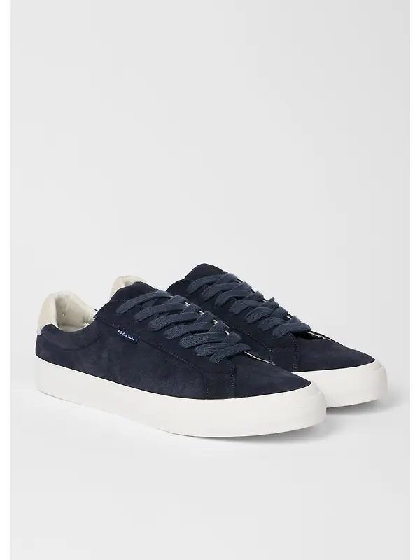 PS By Paul Smith Men's Leather Amos Trainers - Very Dark Navy Image 4