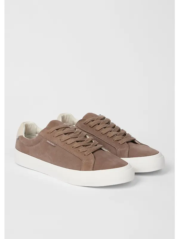 PS By Paul Smith Men's Leather Amos Trainers - Sand Image 4