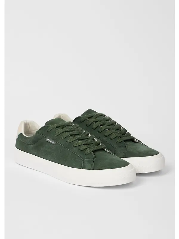 PS By Paul Smith Men's Leather Amos Trainers - Khaki Image 4