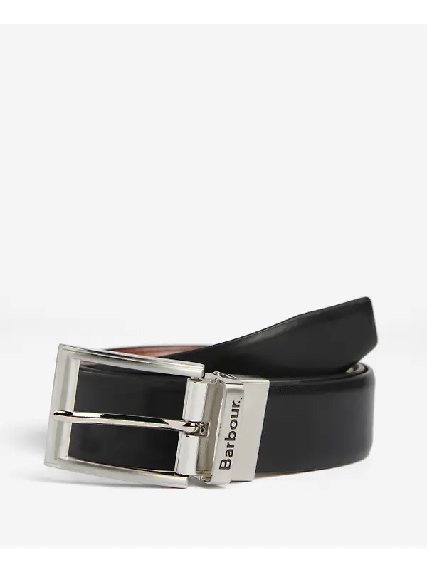 Barbour Men's Fife Reversible Leather Belt - Black/Chestnut Brown Image 2