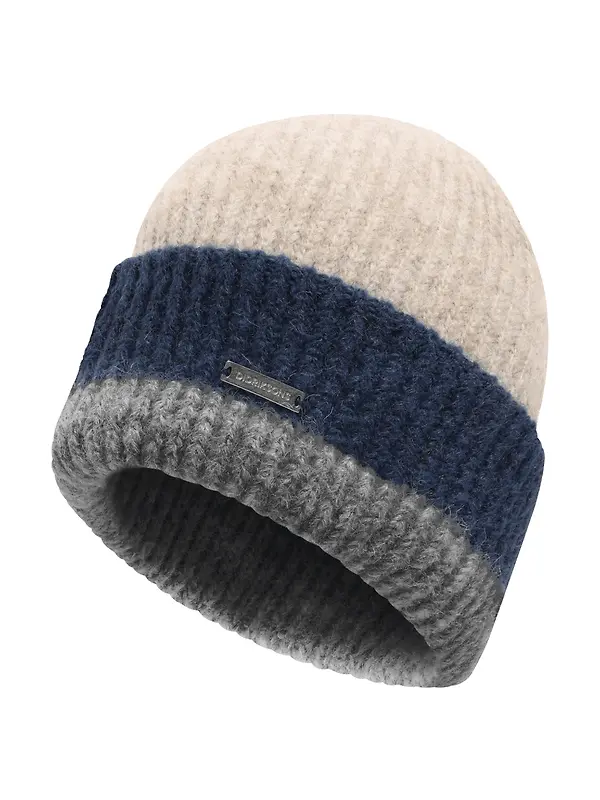 Didriksons Malin Striped Beanie - Beige Melange Multi Image 1