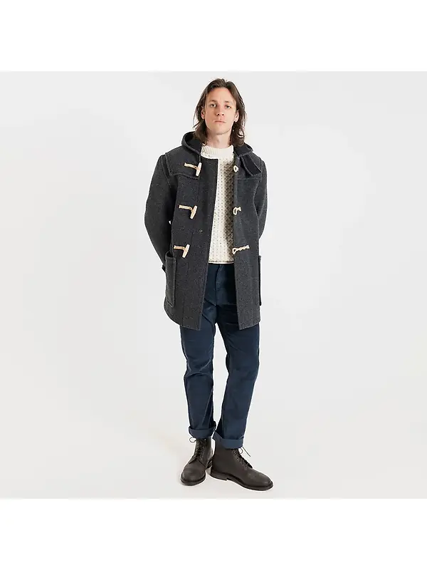 Gloverall Men's Mid-Length Monty Duffle Coat - Charcoal Image 2