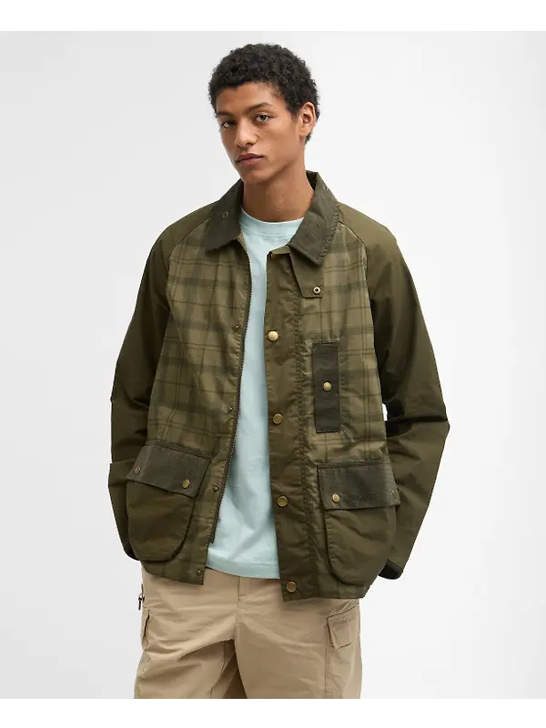 Barbour Men's Festival Modified Bedale Casual Jacket - Dusky Green Tartan Image 2