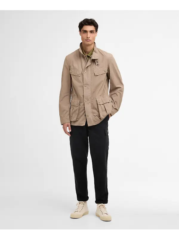 Barbour International Men's Garment Dyed Duke Casual Jacket - Timberwolf Image 3