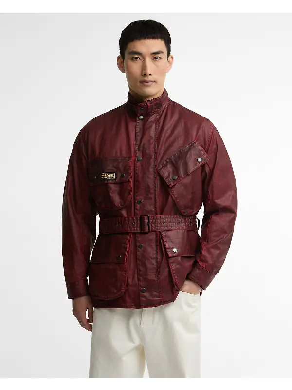 Barbour International Men's 90th Anniversary A7 Casual Jacket - Red Image 2