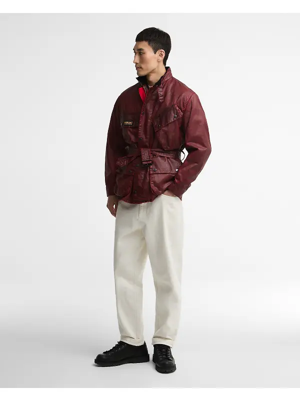 Barbour International Men's 90th Anniversary A7 Casual Jacket - Red Image 3