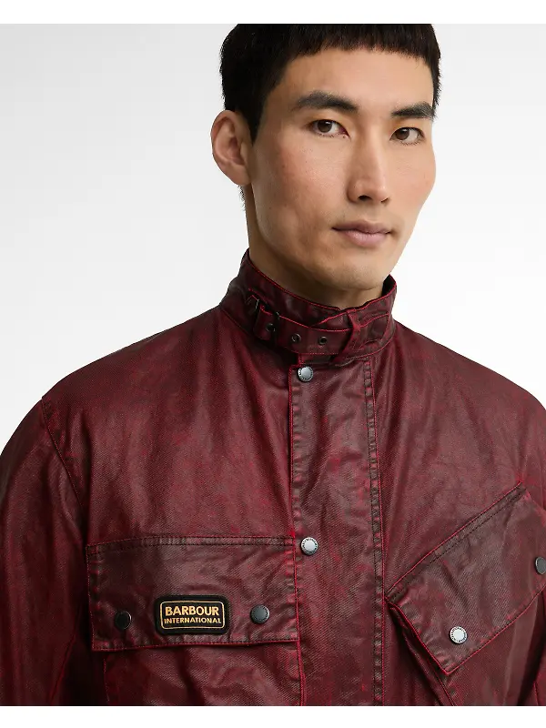 Barbour International Men's 90th Anniversary A7 Casual Jacket - Red Image 5