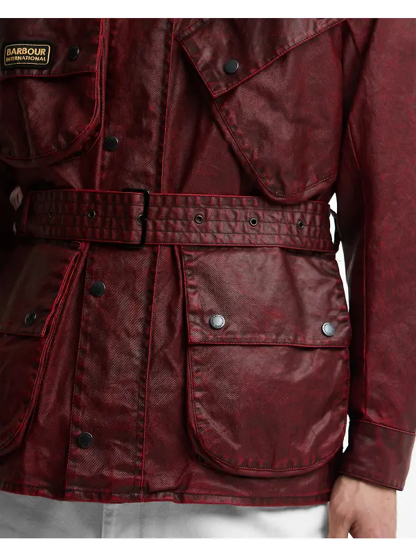 Barbour International Men's 90th Anniversary A7 Casual Jacket - Red Image 6