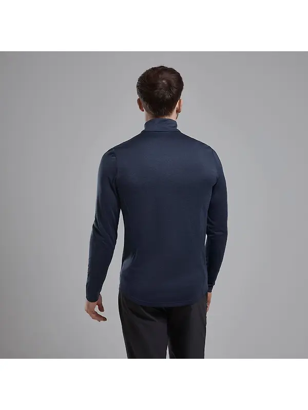 Montane Men's Dart Zip Neck Long Sleeved Baselayer - Eclipse Blue Image 3