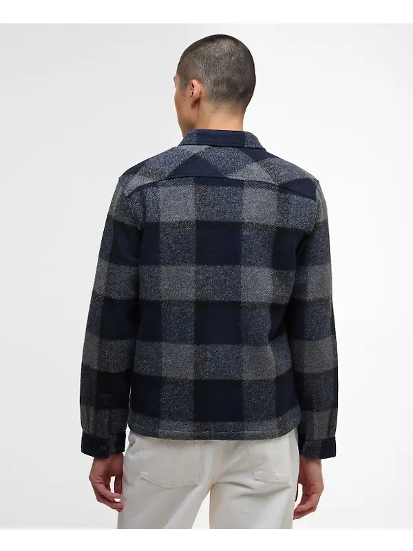 Barbour International Men's Hailwood Tartan Fleece Overshirt - Navy Image 4