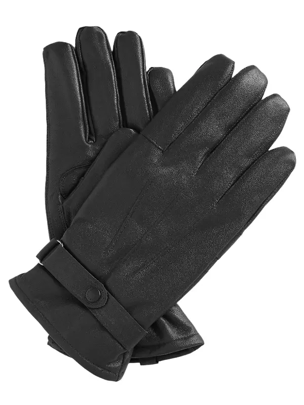 Barbour Men's Burnished Leather Thinsulate Gloves - Black Image 1