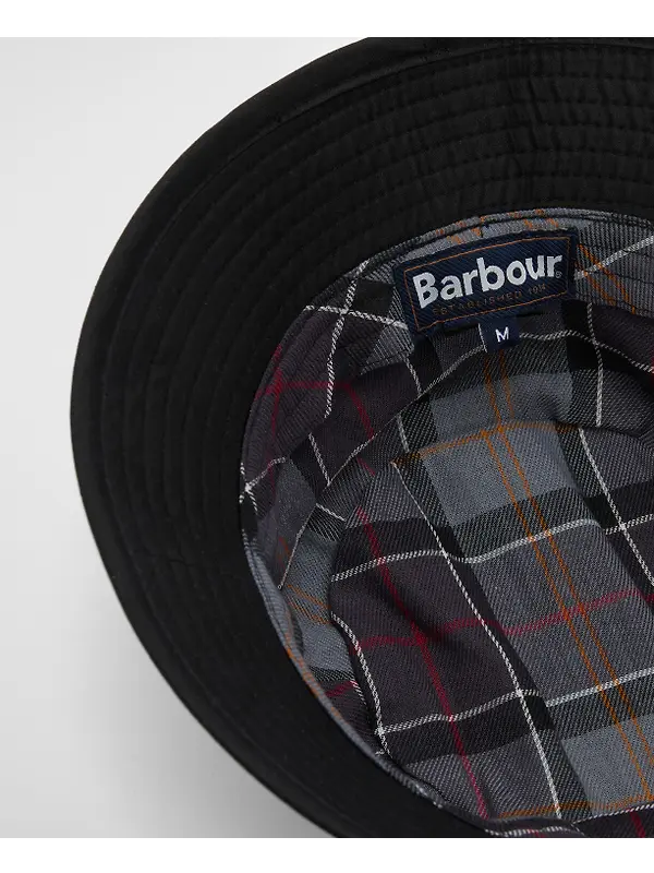 Barbour Wax Bucket Hat - Black Image 5