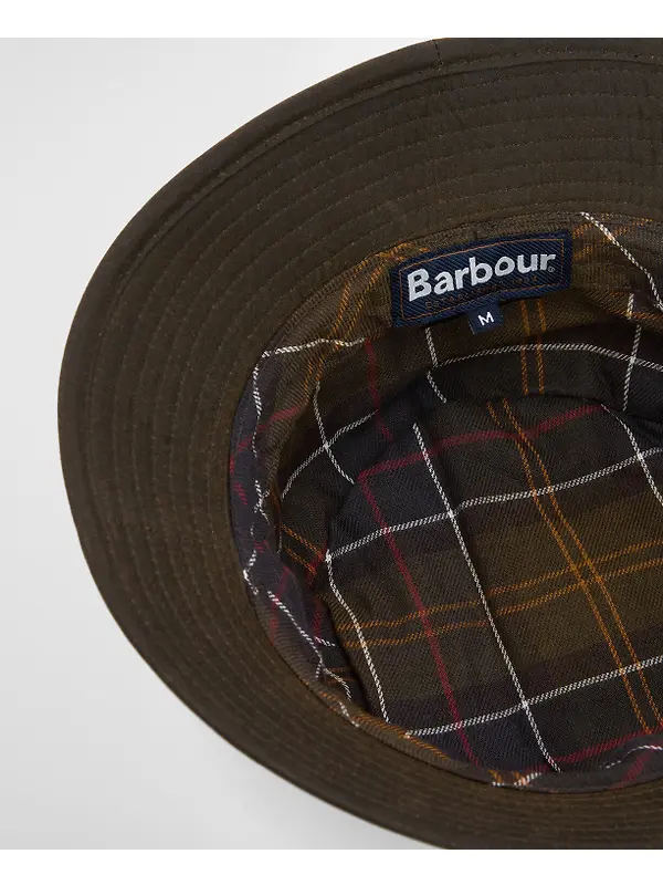 Barbour Wax Bucket Hat - Olive Image 5