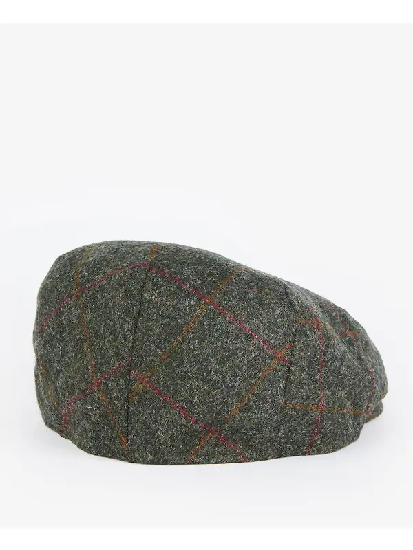 Barbour Men's Crieff Flat Cap - Olive/Red Overcheck Image 2