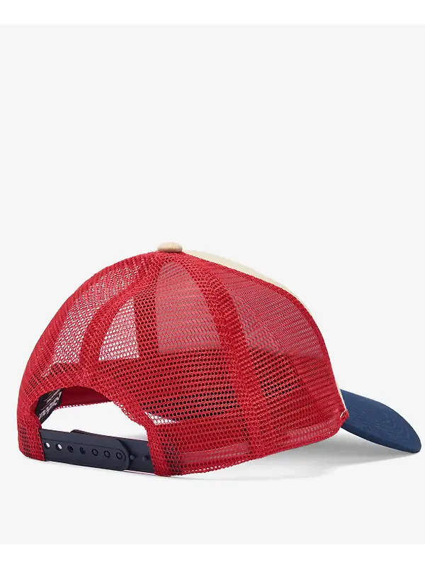 Barbour International Men's Steve McQueen Trucker Cap - Navy/Red/Stone Image 2