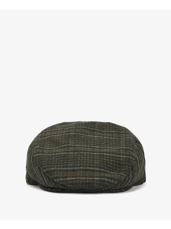 Barbour Men's Wilkin Flat Cap - Olive Check Image 2