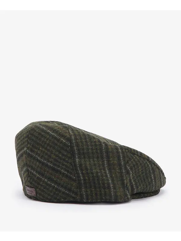 Barbour Men's Wilkin Flat Cap - Olive Check Image 3