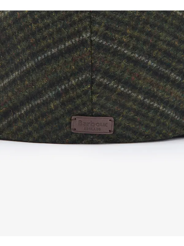 Barbour Men's Wilkin Flat Cap - Olive Check Image 4