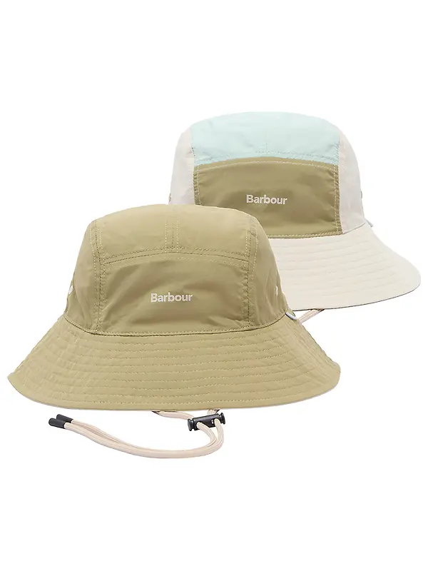 Barbour Men's Festival Reversible Bucket Hat - Bleached Olive Image 1