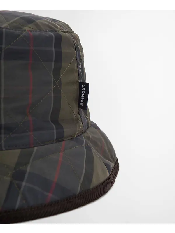Barbour Men's Liddesdale Reversible Bucket Hat - Olive / Shadow Classic Tartan Image 4
