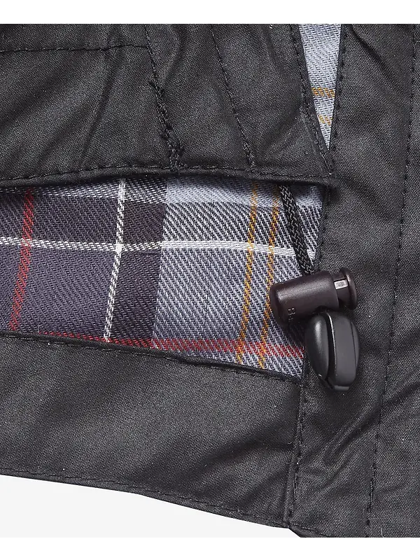 Barbour Wax Cotton Hood - Tartan Lining - Black Image 4