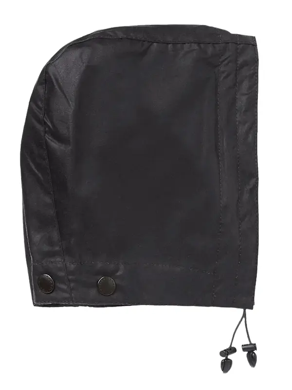 Barbour Wax Cotton Hood - Tartan Lining - Black Image 1
