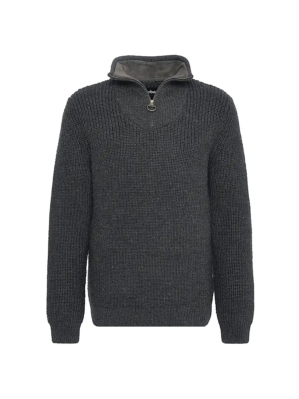 Barbour Men's New Tyne Half Zip Sweater - Olive Image 1