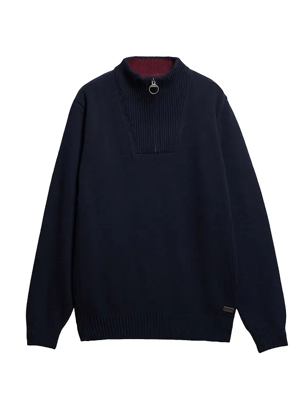 Product image of Barbour Men's Nelson Essential Quarter-Zip Jumper - Navy