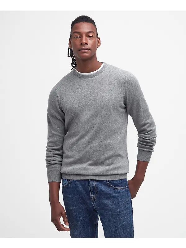 Barbour Men's Pima Crew Neck Jumper - Grey Image 3
