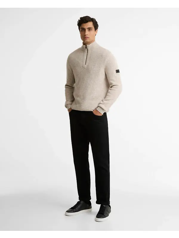 Barbour International Men's Crawley Quarter-Zip Jumper - Concrete Image 3